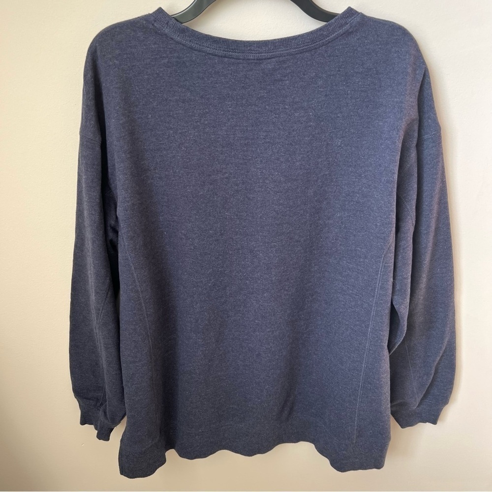 Wildfox SOCIAL Statement Sweatshirt Side Slit Comfort Loungewear Casual Navy L - Picture 5 of 8